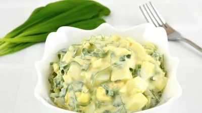 Салат из черемши и яиц