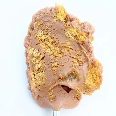 Мороженое с молочным шоколадом, коньячным изюмом и печеньем Biscoff