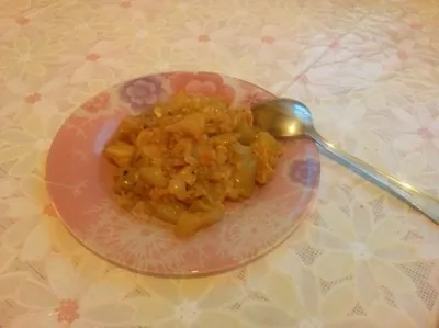 Тушеная капуста с кабачком
