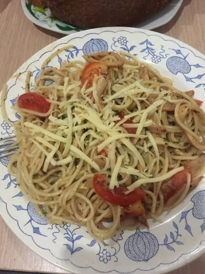 Сливочная паста с кальмарами