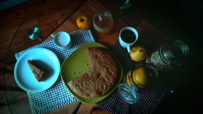 Овсяный пирог с яблочным слоем