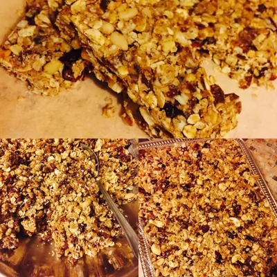 Энергетические плитки гранолы без запекания