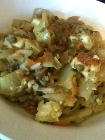 Кичри с машем, рисом и адыгейским сыром