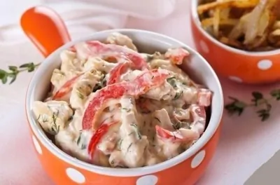 Куриное филе в сливках с перцем