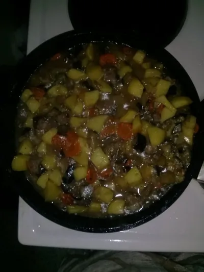 Баклажаны с мясом и картофелем