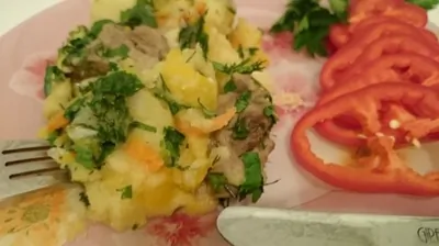 Тушеный картофель с тыквой