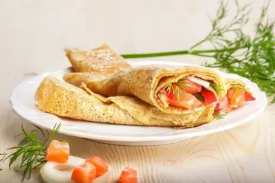 Гречневые блины с семгой