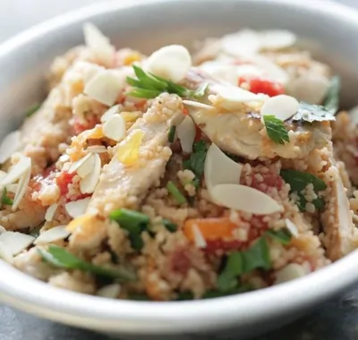 Курица в миндале с кускусом