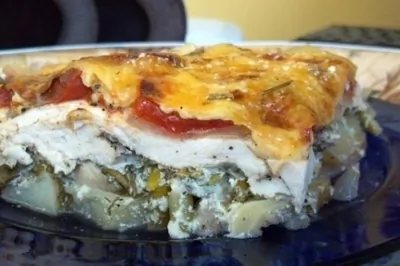 Куриная запеканка с картофелем и грибами «по-французски»