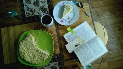 Творожно-лимонный насыпной пирог с бананом