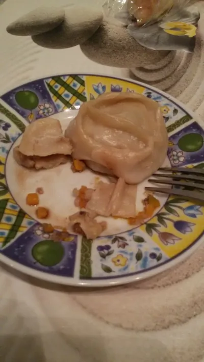 Манты с мясом и тыквой
