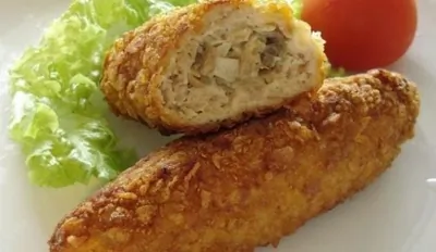 Рыбные зразы с грибной начинкой