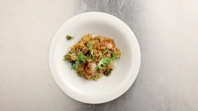 Хрустящие баклажаны в сладком соусе XO