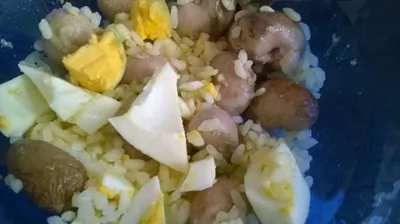 Теплый салат с почками кролика