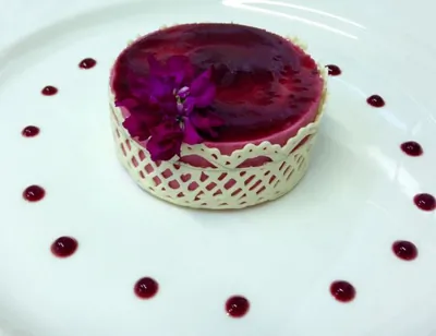 Свекольная панна котта с малиновым соусом