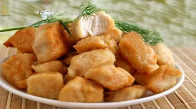 Кусочки курицы, обжаренные в панировке