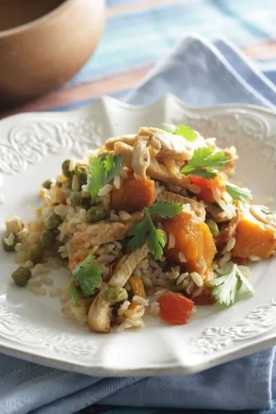 Пряный плов с овощами и индейкой