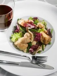 Зобная железа с вешенками и зеленой фасолью