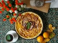 Тарт с рикоттой и хурмой