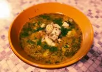 Уха с картофелем на курином бульоне (Архиерейская уха)