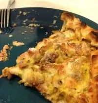 Слоёный пирог с курицей и грибами