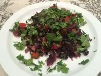 Черный рис с овощами в китайском стиле