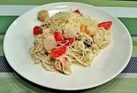 Спагетти с гребешками в сливочном соусе