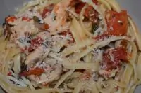 Паста баветте со шпинатом и индейкой по итальянски