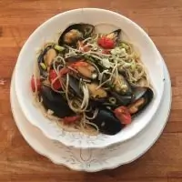 Спагетти с мидиями и фенхелем