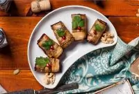 Рулетики из баклажана с ореховой пастой и аджикой