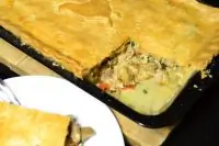 Сочный пирог с курицей и шампиньонами