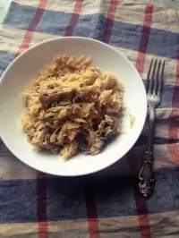 Сливочный рис с шампиньонами и орегано