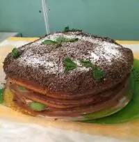 Торт из готовых бисквитных коржей с киви и бананами