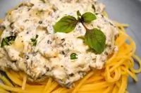 Спагетти со сливочно-грибным соусом «Дор-блю»