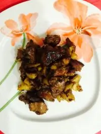 Куриная печень в сладком соусе