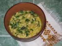 Белая фасоль и шпинат с шафраном