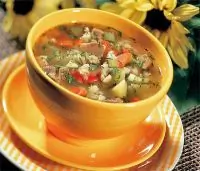 Рассольник с говядиной в мультиварке