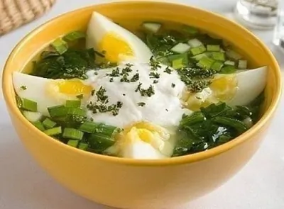 Овощной супчик с яйцом