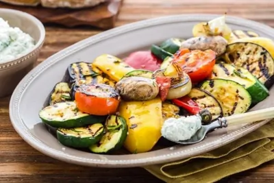 Закуска из овощей гриль с рикоттой