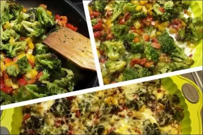 Запеканка с брокколи и болгарским перцем