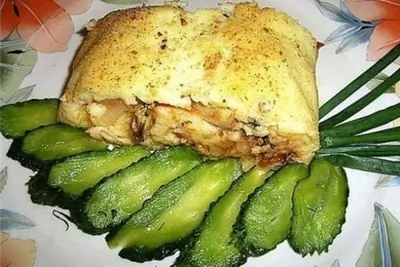 Картофельный рулет с мидиями