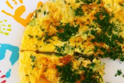 Омлет с кабачком и плавленым сыром