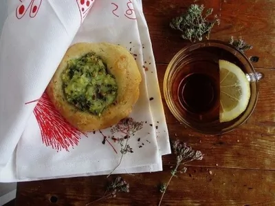 Шаньги с картофелем и черемшой