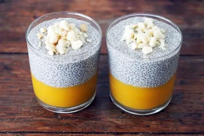 Пудинг с семенами чиа и манго