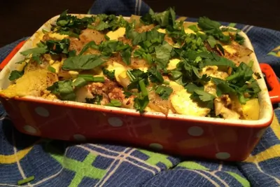 Картофель запеченный с адыгейским сыром «Алу гауранга»