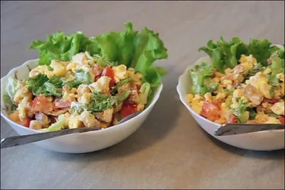 Теплый салат «Presto с омлетом»