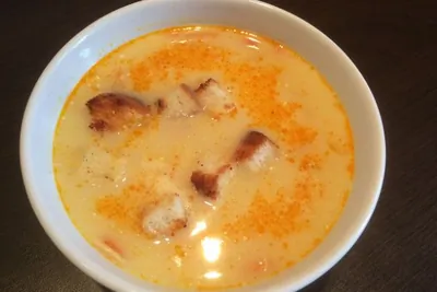 Куриный сливочный суп с кукурузой и болгарским перцем