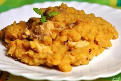 Мясо в гороховом пюре