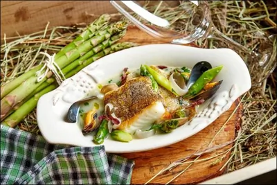 Палтус в аква пацца из ресторана Christian