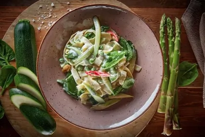 Тальятелле с зелеными овощами от ресторана «Тарантино»